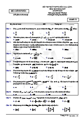 Đề thi thử trung học phổ thông quốc gia môn Toán - Đề 22